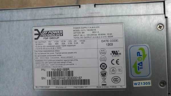 Original fit 3Y server hot-swap redundant power supply YM-6621B 620W module power supply