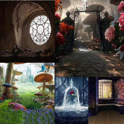 Small BBJD model Figure photo photography background cloth OB11 dolls shoot background cloth fairytale magic forest