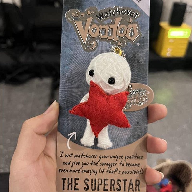 Trendy Handmade Braided Thread Mummy Witch Doll Keychain - 17 Superstar Designs (with Story Card)