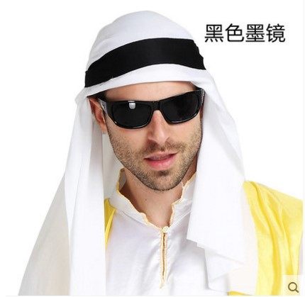 Halloween props Harajuku retro sunglasses Dubai prince glasses mysterious man hacker UAE local tyrant sunglasses