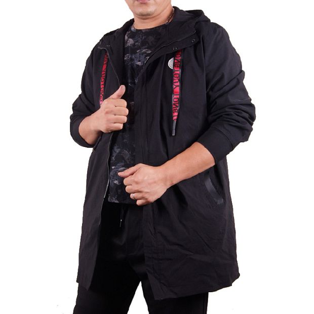 Hành tinh béo cộng với phân bón XL nam béo người đàn ông mùa thu và mùa đông áo khoác căng áo 140 áo ngực dài chất béo - Áo gió áo gió dáng dài