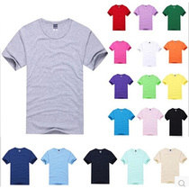 Mens and womens short-sleeved solid color T-shirt round neck class clothes activity clothing LOGO printing enterprise group activity suit