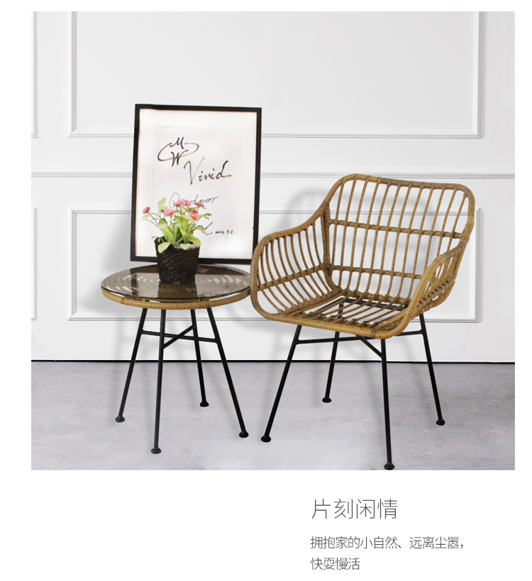 Ban công bảng và ghế mía ghế ba mảnh bàn cà phê giải trí ngoài trời ghế nhỏ hiện đại nhỏ gọn mây đồ nội thất vườn kết hợp bàn ngoài trời