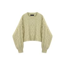 CIVICERA Lazy Wind shorts sweaters womens autumn clothes 2022 new Korean version Hemp Blossom Loose Needle Weaters