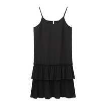 CIVICERA harnesses one-piece dress autumn summer 2022 new Korean version loose splicing plexu skirt V collar long dress