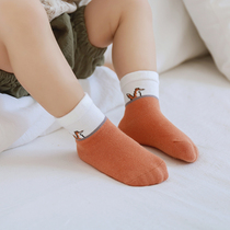 Baby baby childrens socks pure cotton spring and autumn thin section 0-1-8 years old Korean boys and girls middle tube socks Student cotton socks