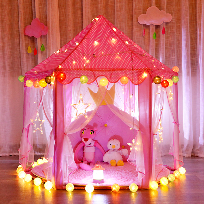 Children's tent indoor princess girl birthday gift home with sleeping small house dolls home dream game house