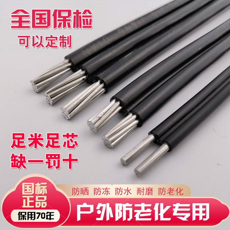 Aluminum core wire 2 core 3 core household aluminum wire 4 6 10 16 25 square outdoor cable overhead outdoor anti-aging