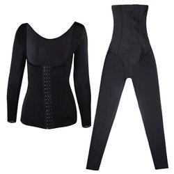 Tingmei Niya corset trousers ແຂນຍາວ body-shaping suit split two-piece full-body improved version with crotchless and rear-movable