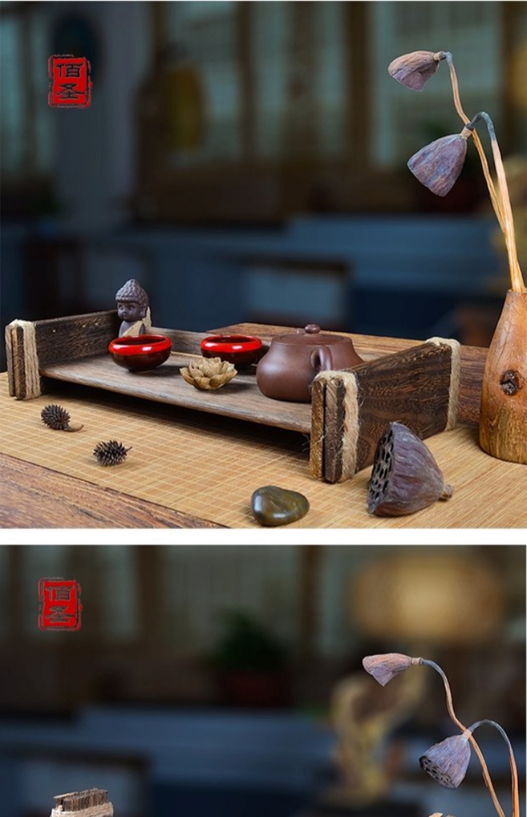 Kung Fu tách trà kệ trà đặt giá sáng tạo retro rắn lưu trữ giá gỗ phong cách Trung Quốc trà phụ kiện trang trí cá nhân - Kệ kệ sách treo tường đẹp