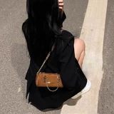 2024 новая цилиндрическая сумка в стиле ретро с цепочкой, замшевая сумка с мягкой поверхностью, сумка через плечо, женская ниша, элитная сумка-подушка