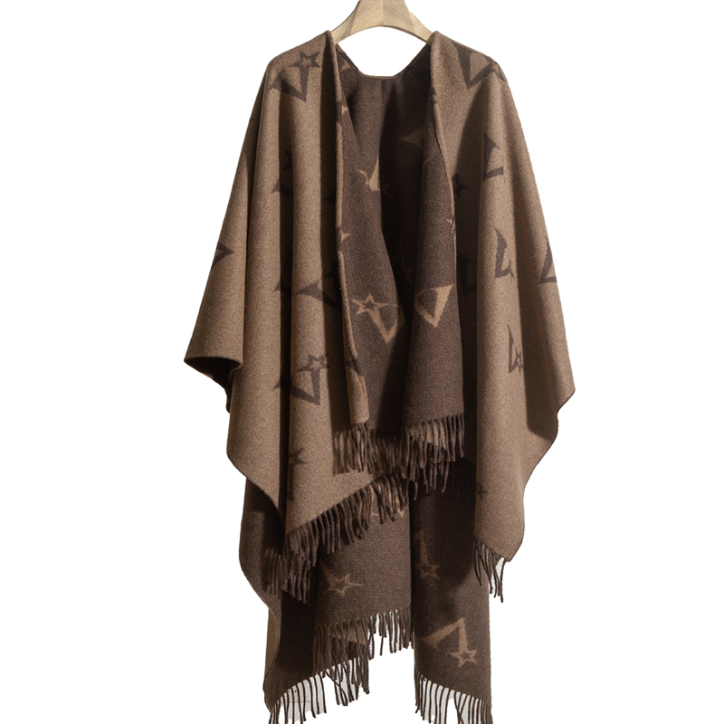 【Store Bestseller】Bella Phoenix Old Money Style Autumn and Winter Soft Sheep Wool Scarf Cape Large Shawl for Women