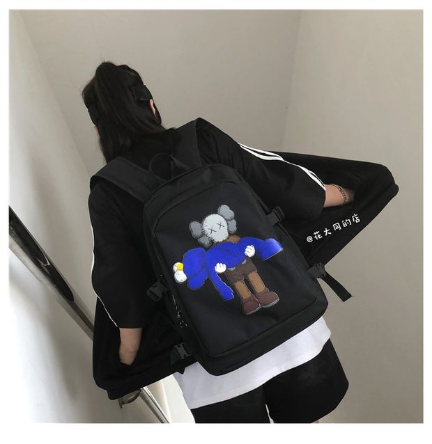 Sesame Street Schoolbag nữ in phong cách Hàn Quốc của học sinh trung học cơ sở công suất lớn xu hướng đơn giản ba lô du lịch ba lô - Ba lô balo đi học nữ cấp 2