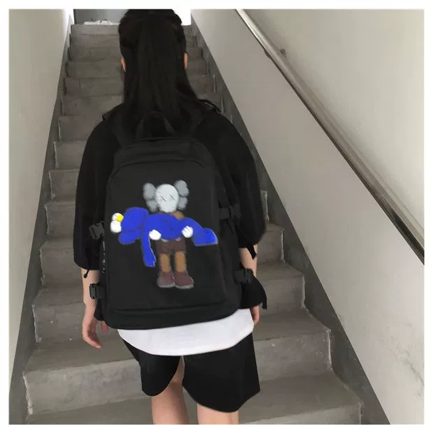 Sesame Street Schoolbag nữ in phong cách Hàn Quốc của học sinh trung học cơ sở công suất lớn xu hướng đơn giản ba lô du lịch ba lô - Ba lô