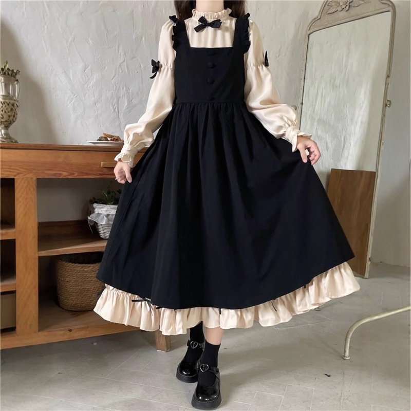 French Badnut Kidsren's Dress 2026 Spring & Fall New Style Girls' Palace-Style French Long-Sleeved Princess Dress