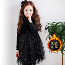 UK next kiss Girls dress 2020 spring new foreign style Korean edition Velvet long-sleeved princess dress