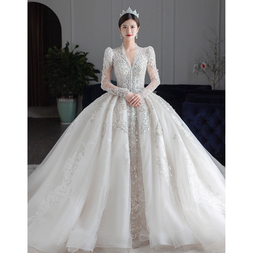 Ретро лонгслив для невесты, премиум класс, V-образный вырез, большой размер, французский ретро стиль, подходит для подростков