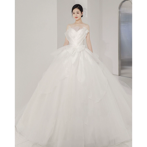 Топ без лямок для невесты, подходит для подростков, французский стиль, кружевное платье, премиум класс