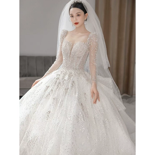 Лонгслив, элитное свадебное платье для невесты, подходит для подростков, французский стиль, большой размер