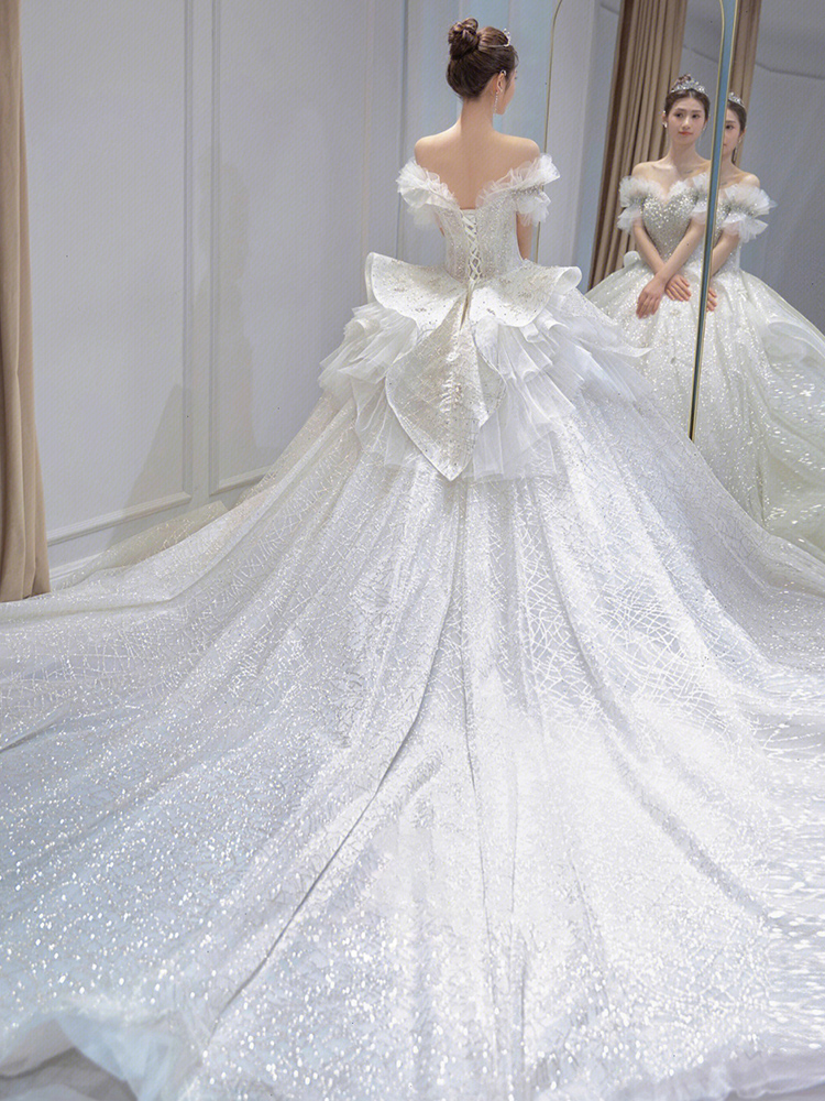 Wedding dress for pregnant, open shoulders, plus size, suitable for teen, lace dress Wedding dress for pregnant, open shoulders, plus size, suitable for teen, lace dress