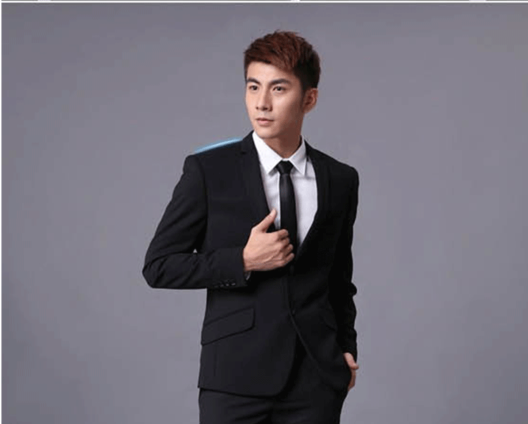 Bộ đồ vest nam tự trồng miễn phí khóa đôi nóng mở đôi kinh doanh chuyên nghiệp để làm việc phù hợp với chú rể vest nam