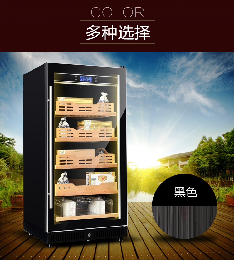tủ rượu phòng khách đẹp Bồ Đào Nha Yue 80X3 nhiệt độ và độ ẩm không đổi tủ xì gà gỗ cedar gỗ hộ gia đình rượu làm mát nhiệt tủ rượu tủ trà tủ ẩm - Tủ rượu vang tủ rượu vang hafele