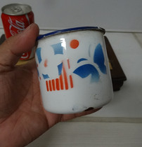 Old enamel jar last century flower map enamel cup small tea tank Tea Cup old Bao real photo movie props