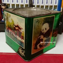 Old iron biscuit box candy tea box panda giraffe pattern folklore nostalgia collection movie props