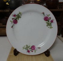 Folk old plate Cultural Leather printing household old dish fruit plate 26cm large disk nostalgia collection movie and television props