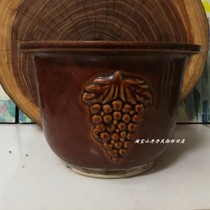 Antique old flower pot 80s sauce cage carved ceramic large flower pelvic home decoration parts multi - fu pot