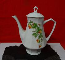 Old teapot 80s white pot special styling 12 - face pot folk - pot large teapot nostalgia film and television props