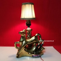 In 7080s ceramic horse lamp pen - tables porcelain plastic piece of folk nostalgic antique movie props physical photo
