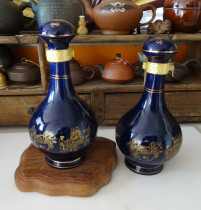 Bottle collection piece blue glaze depiction characterstoryArt bottle Jingdezhen boutique porcelain bottle decoration