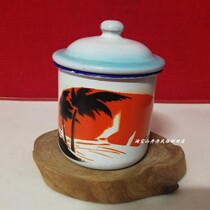 Cultural Revolution Enamel Cup Folk Tea Cylinder Coconut Island Features Nostalgia Favorite Film Profile Exhibition
