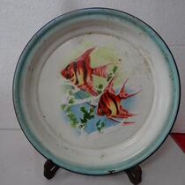 Cultural Revolution enamel tray 74 years double fish old enamel tea tray bounty in kind photos nostalgic old collection movie props bag old