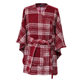 Papaya Milk Spring and Autumn New Style Korean Loose Large Size Bat Sleeve Cape Coat Plaid Woolen Jacket