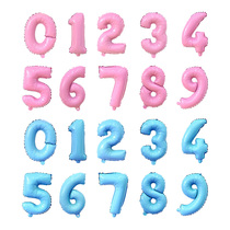 16 inch blue powder digital balloon childrens birthday decoration birthday party dress up aluminum film candy color balloon