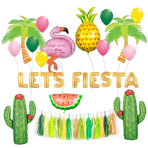 Pineapple coconut tree tropical rainforest balloon watermelon cactus Flamingo aluminum film birthday party decoration ball