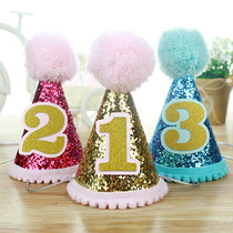 Birthday hat for childrens birthday hat for children Topic Creative digital Baby full moon 100 days Adult party Supplies