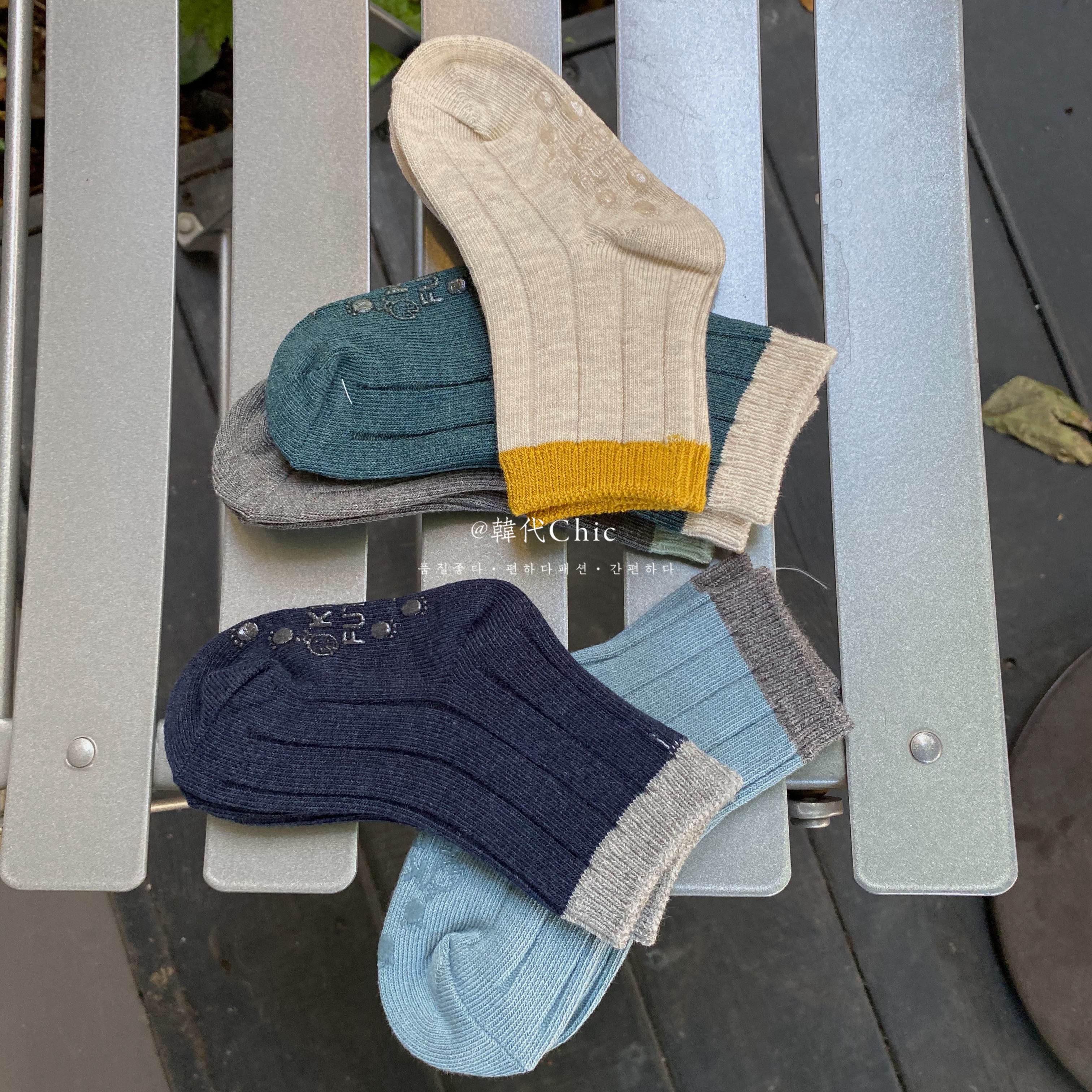 Handai Chic retro color-color cotton socks (baby)