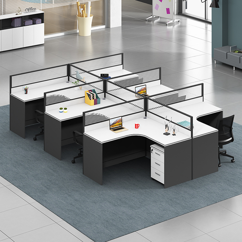 Staff desk simple modern office furniture 4 6-bit table screen card seat office table and chair combination