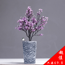 Simulation vase Ceramic living room small fresh fake flower decoration Modern simple potted plants Desktop soft TV cabinet