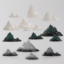 Fish tank decoration small ornaments rockery landscape micro landscape water accessories dry landscape Zen space ceramic Snow Mountain