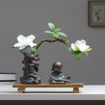 Little monk zen ornaments postmodern study decoration Retro Bogu frame Rockery New Chinese Japanese creative crafts