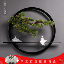 Chinese wrought iron wall decoration creative living room entrance bedroom welcoming pine pendant TV background wall home decoration