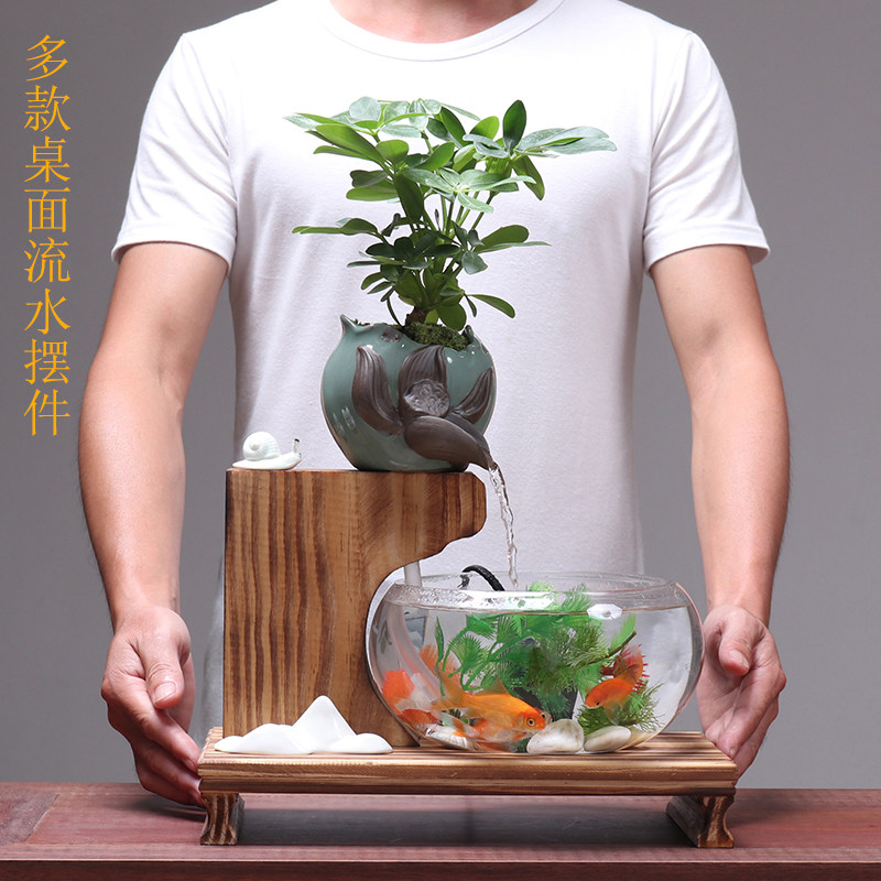 Desktop Water Fish Bowl Living Room Seamless Household Accommodation Television Cabinet Opening Gift