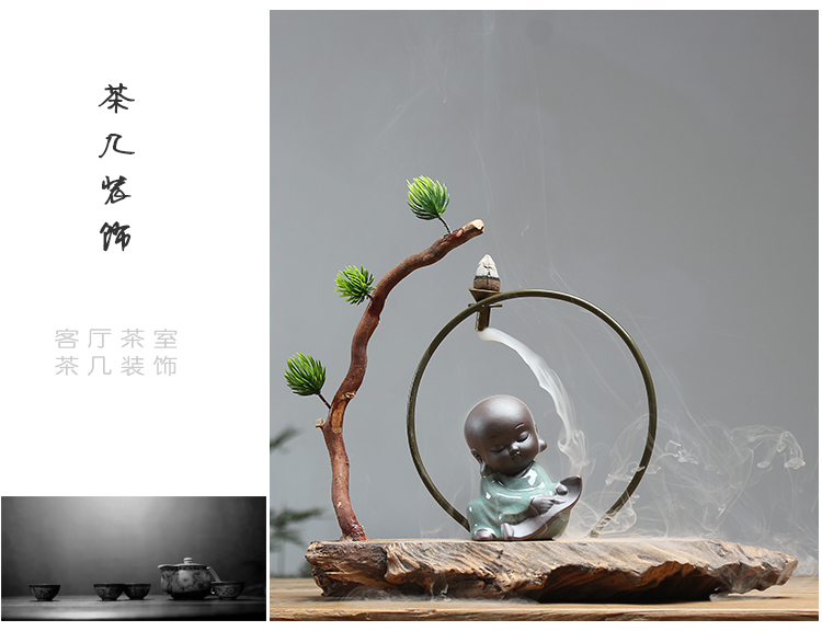 Nhà sư nhỏ bàn cà phê mới Trung Quốc Zen đồ trang trí khung bằng gỗ thủ công nghiên cứu trang trí phòng nghệ thuật văn phòng phụ kiện trang trí phòng ngủ