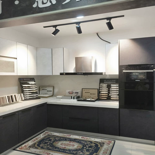 Шанхай Юдо шкаф Молан Хрустальная сталь Стальная сталь Большой торговый центр из стального мрамора серия кухонных шкафов настройка в целом