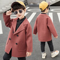 2020 new spring boys woolen coat foreign-style children double-sided woolen coat medium and long style coat