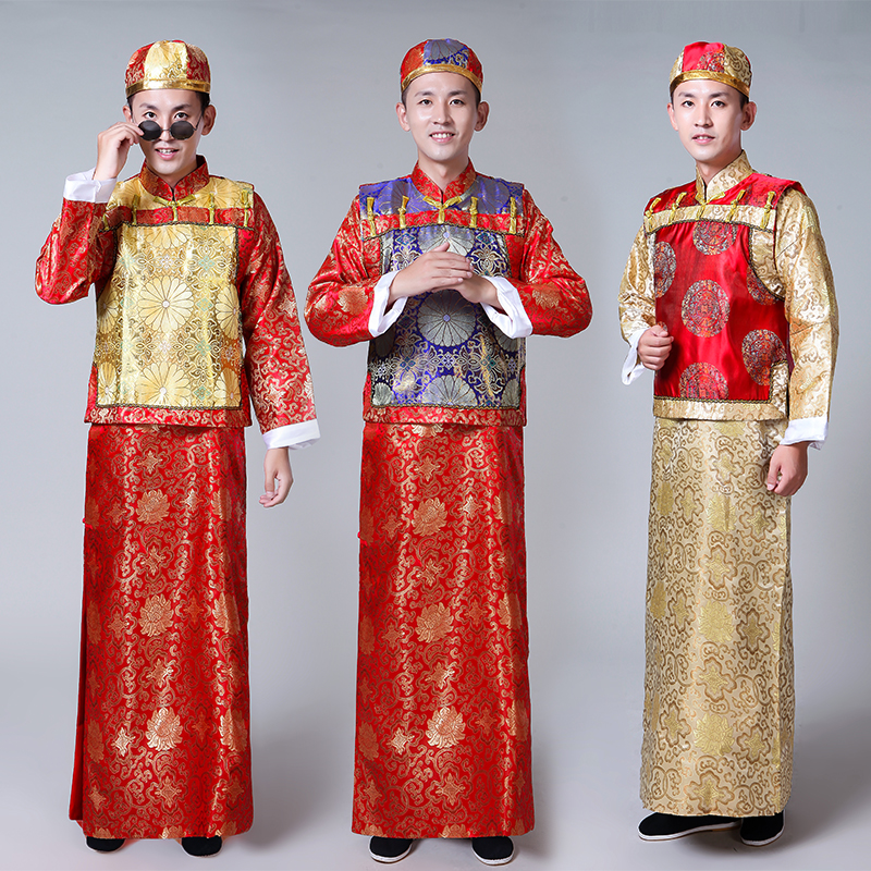 Ancient clothes men's Han clothes Qing Baylor Agoku costume adult landowner Shaye Wangye Long-shirt photo stage acting out of service